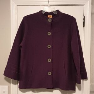 Ruby Rd. 100% Wool Coat Plum Purple Size L